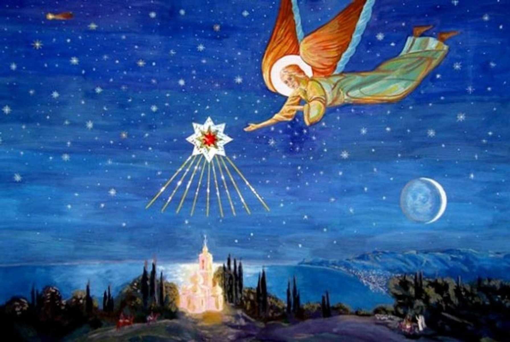 Ночь про рождество. Рождество Христово вифлеемсая Веда. Вифлеемская звезда рождение Христа. Рождество Христово Вифлеемская звезда. Вифлеемская звезда и ангел Рождество.